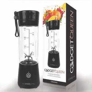 KAMARAMA Portable Rechargeable Juice Shake Smoothie Blender, Black